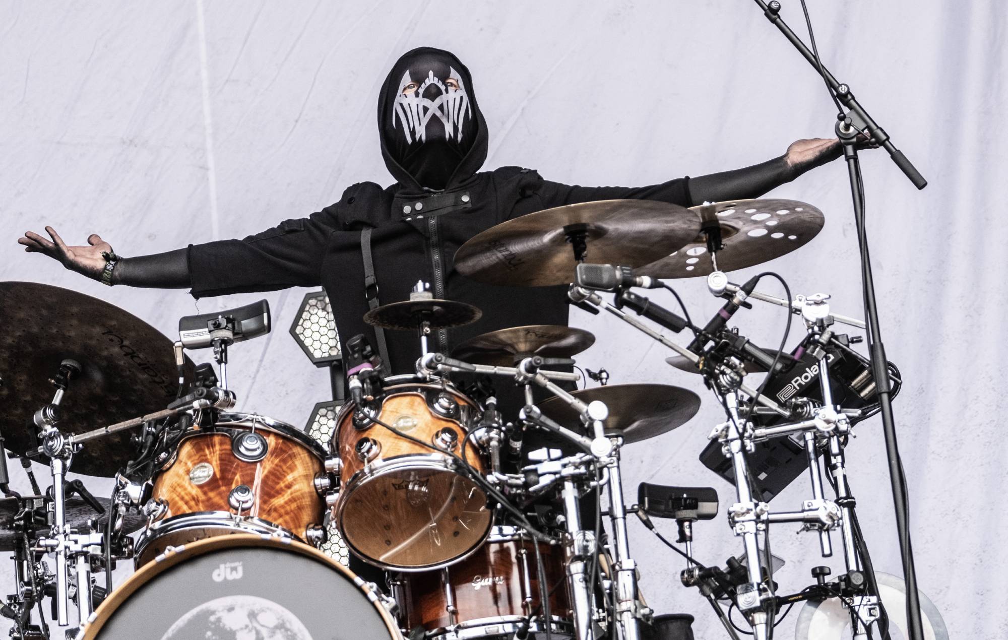 Sleep Token" performs on stage during the heavy metal music Festival Copenhell, in Copenhagen, Denmark, on June 15, 2023 (Photo by Helle Arensbak / Ritzau Scanpix / AFP)