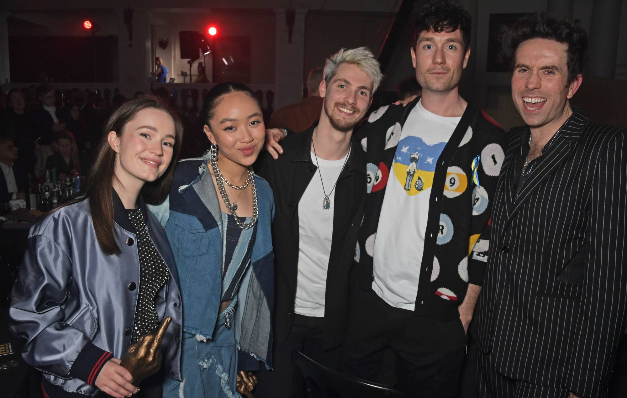 Sigrid, Griff, Bastille's Dan Smith and Nick Grimshaw attend The NME Awards 2022 (Photo by David M. Benett/Dave Benett/Getty Images)