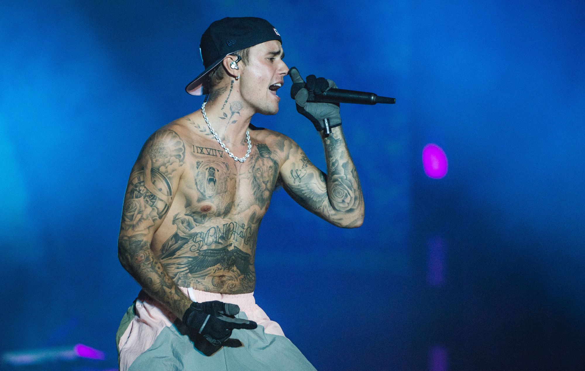 Justin Bieber performs live