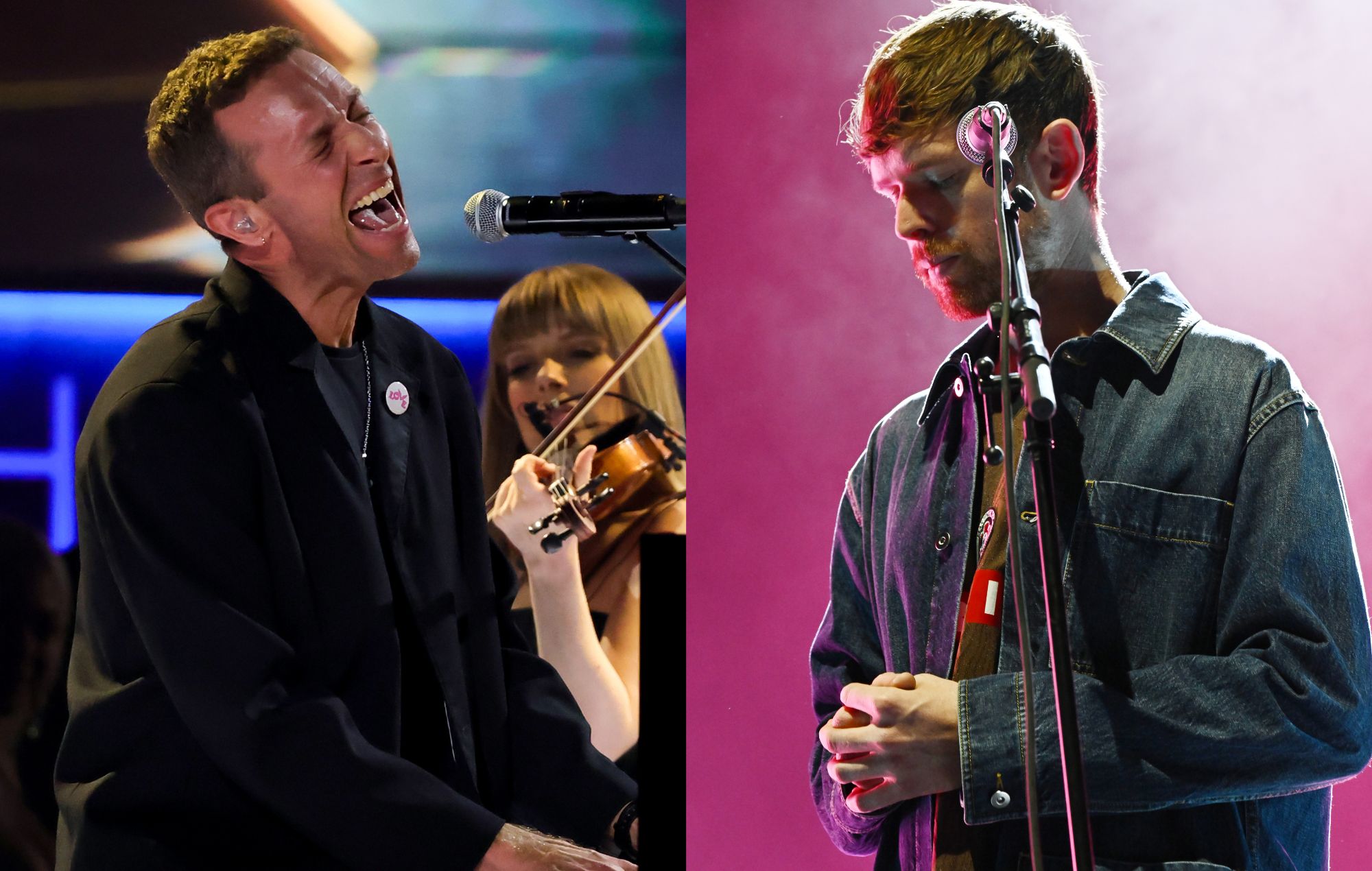 Chris Martin of Coldplay and James Blake