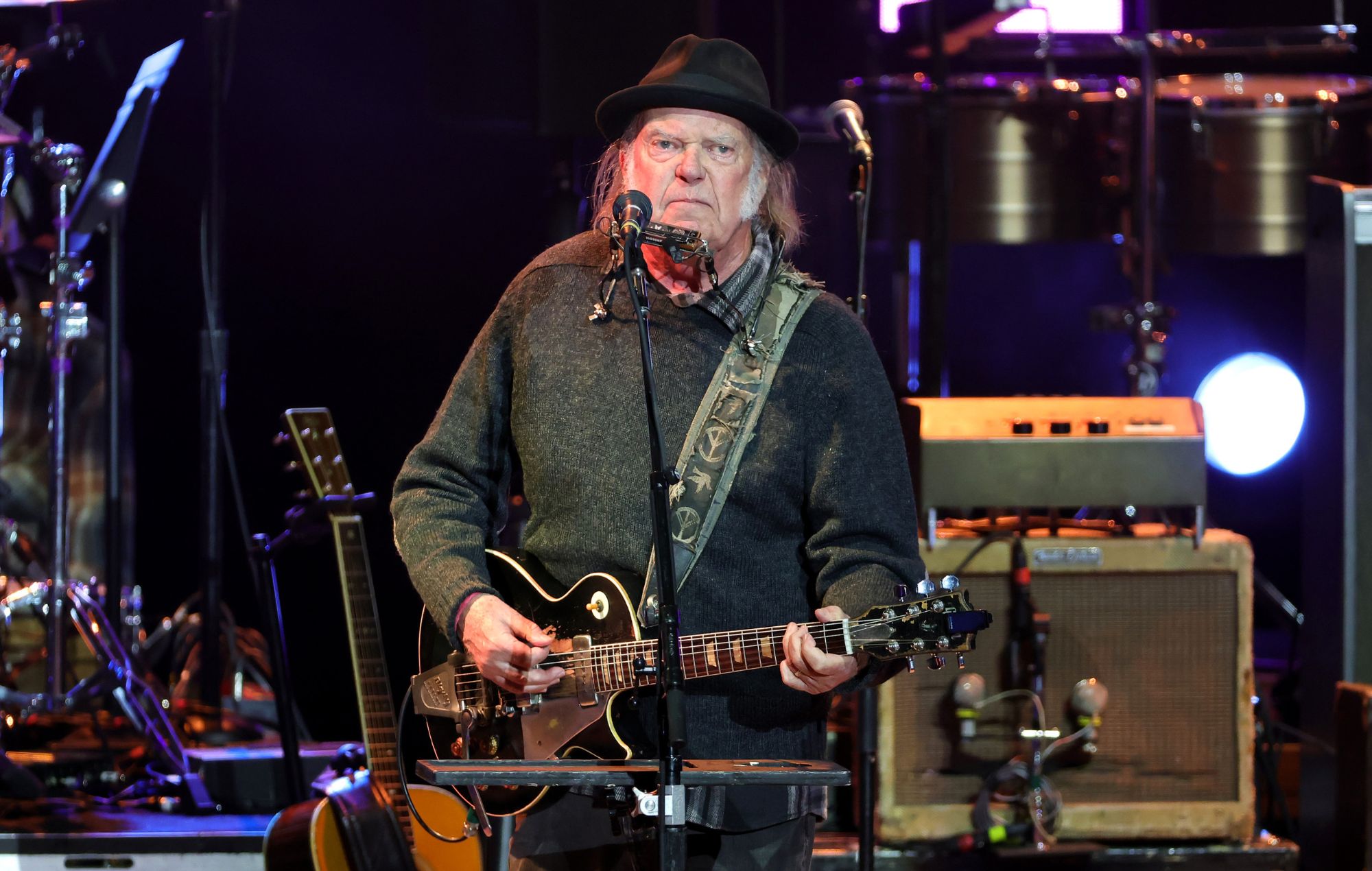 Neil Young performs in 2025
