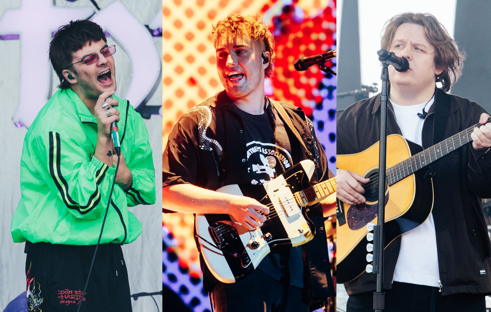 Grian Chatten of Fontaines D.C., Sam Fender and Lewis Capaldi